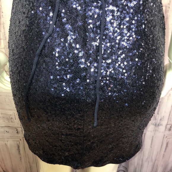 Navy blue mini sequins dress - Picture 7 of 11